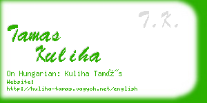 tamas kuliha business card